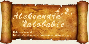 Aleksandra Malobabić vizit kartica